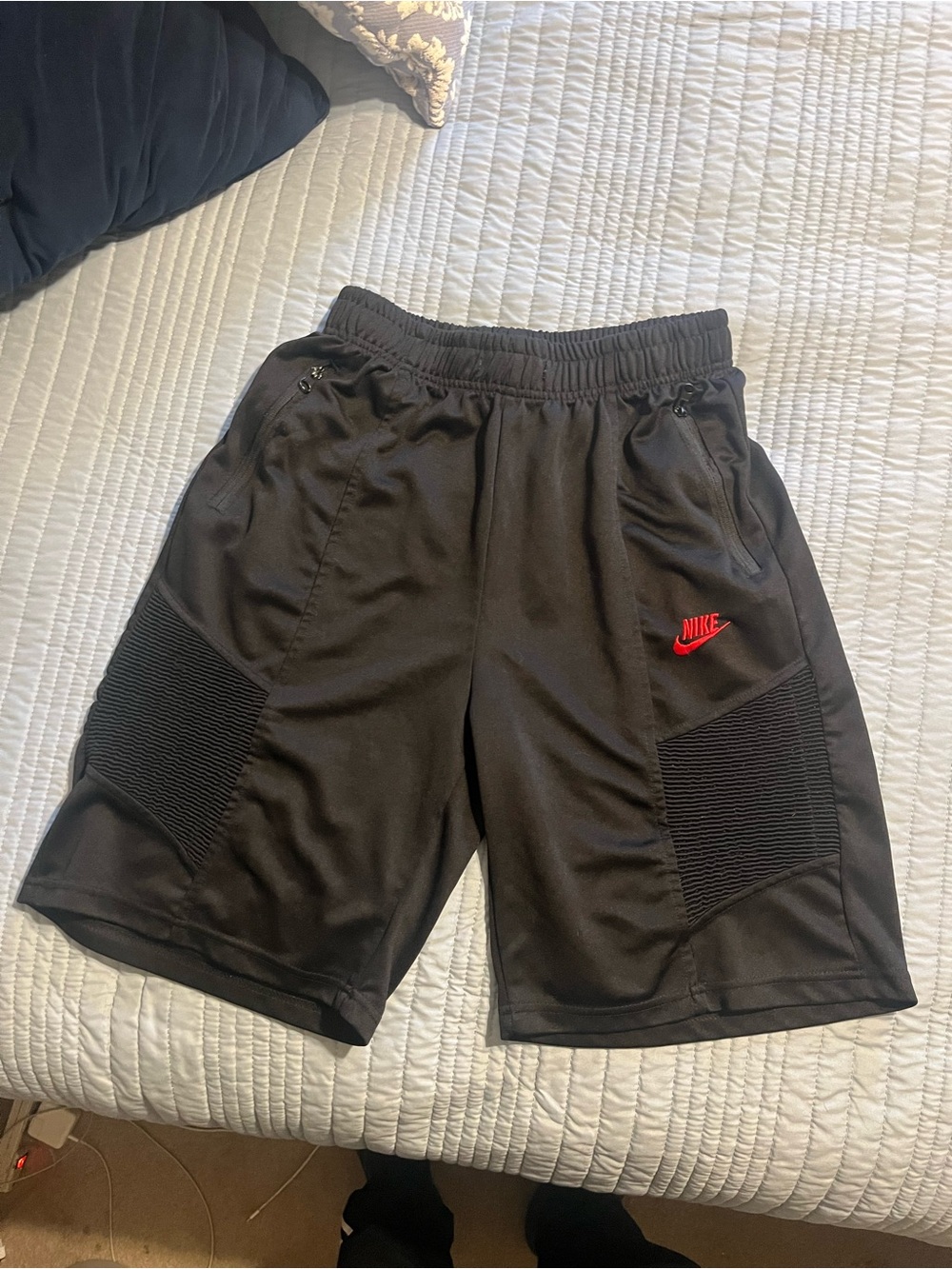 Nike Black Shorts with Red Swoosh Size Large